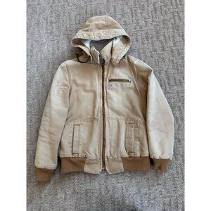 Carhartt Jacket Womens Medium 8/10 Brown Sherpa Lined Hooded Wildwood 100815-211